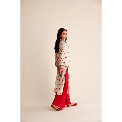 Roze Afsana Chanderi Kurta (Set of 3)
