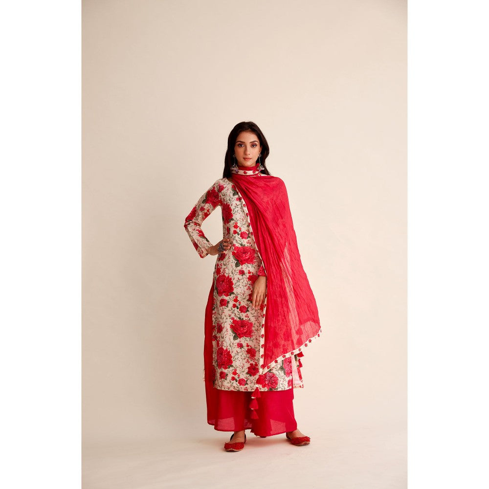Roze Roshan Chanderi Kurta (Set of 3)