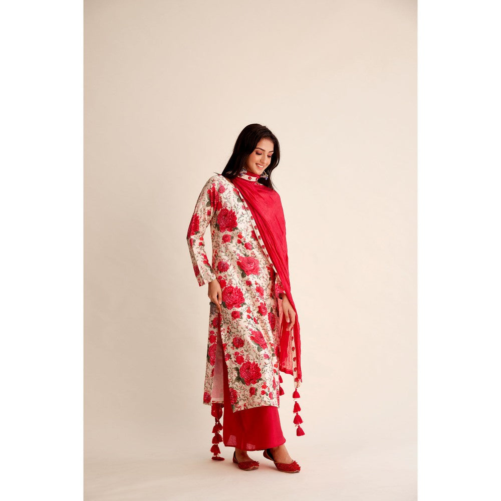 Roze Roshan Chanderi Kurta (Set of 3)
