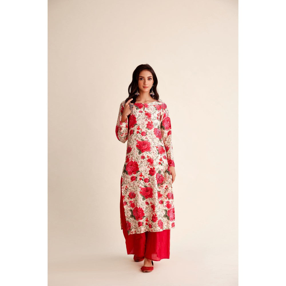 Roze Roshan Chanderi Kurta (Set of 3)