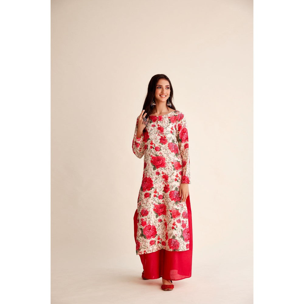 Roze Roshan Chanderi Kurta (Set of 3)