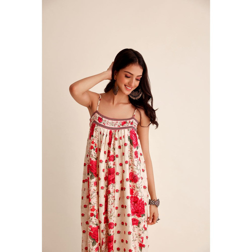 Roze Mehak Chanderi Kurta (Set of 3)