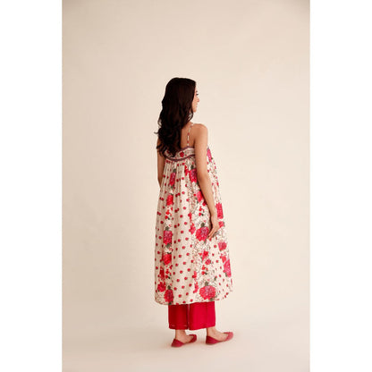 Roze Mehak Chanderi Kurta (Set of 3)