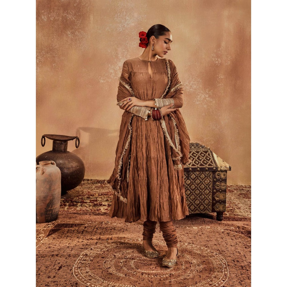 Roze Anam Brown Dupatta