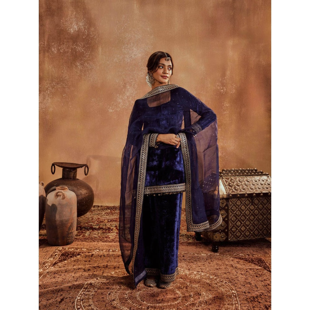 Roze Mira Dupatta-Blue