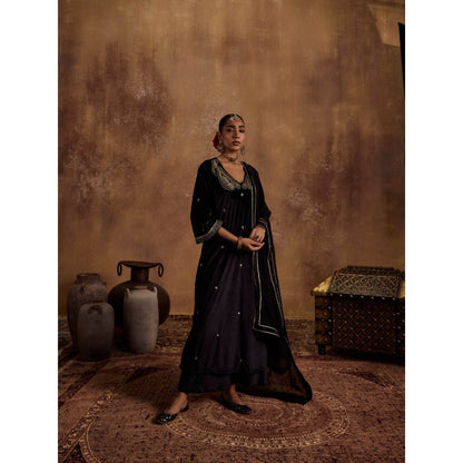 Roze Razia Black Dupatta