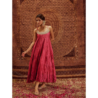 Roze Tara Pink Anarkali with Churidar & Dupatta (Set of 3)