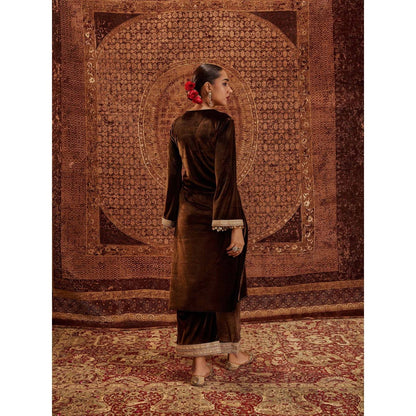 Roze Nargis Brown Kurta & Palazzo (Set of 2)