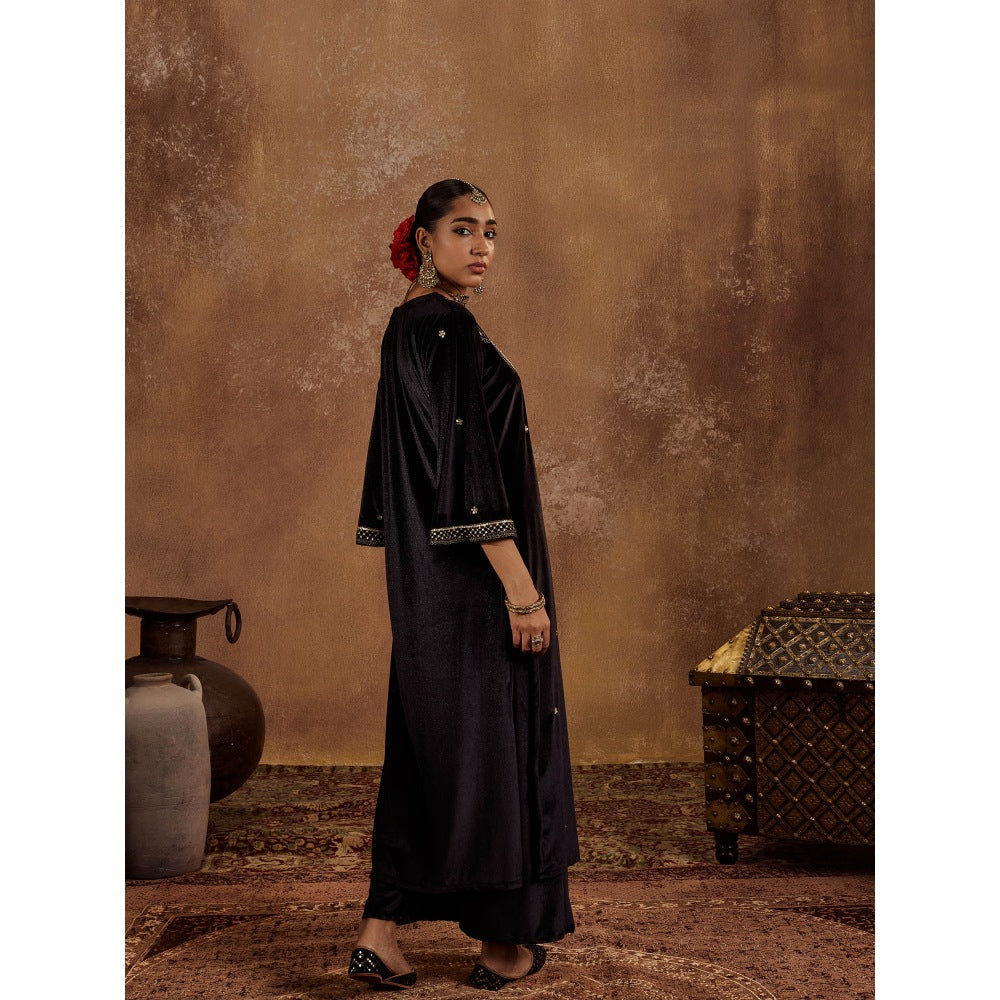 Roze Razia Black Kurta with Pant & Dupatta (Set of 3)