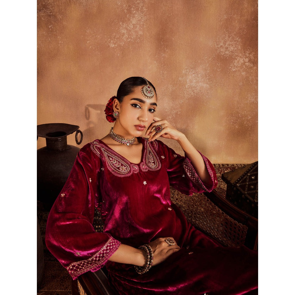 Roze Razia Pink Kurta with Pant & Dupatta (Set of 3)