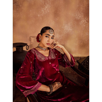 Roze Razia Pink Kurta with Pant & Dupatta (Set of 3)