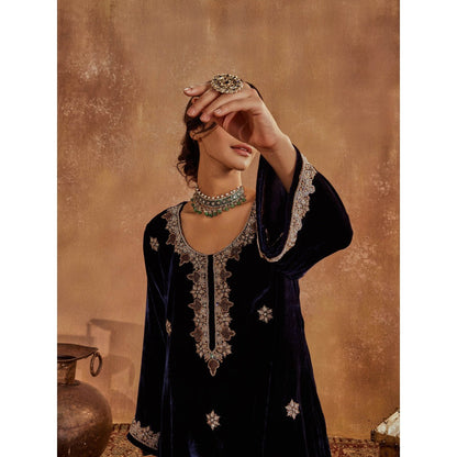 Roze Rubina Blue Kurta with Pant & Dupatta (Set of 3)