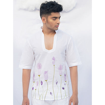 Runit Gupta Purple Calla Lily Line Shirt