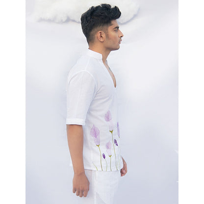Runit Gupta Purple Calla Lily Line Shirt