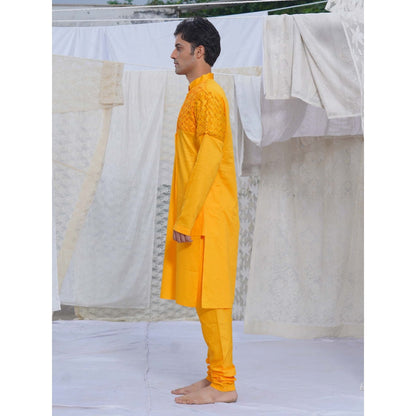Runit Gupta Yellow Kurta (Set of 2)