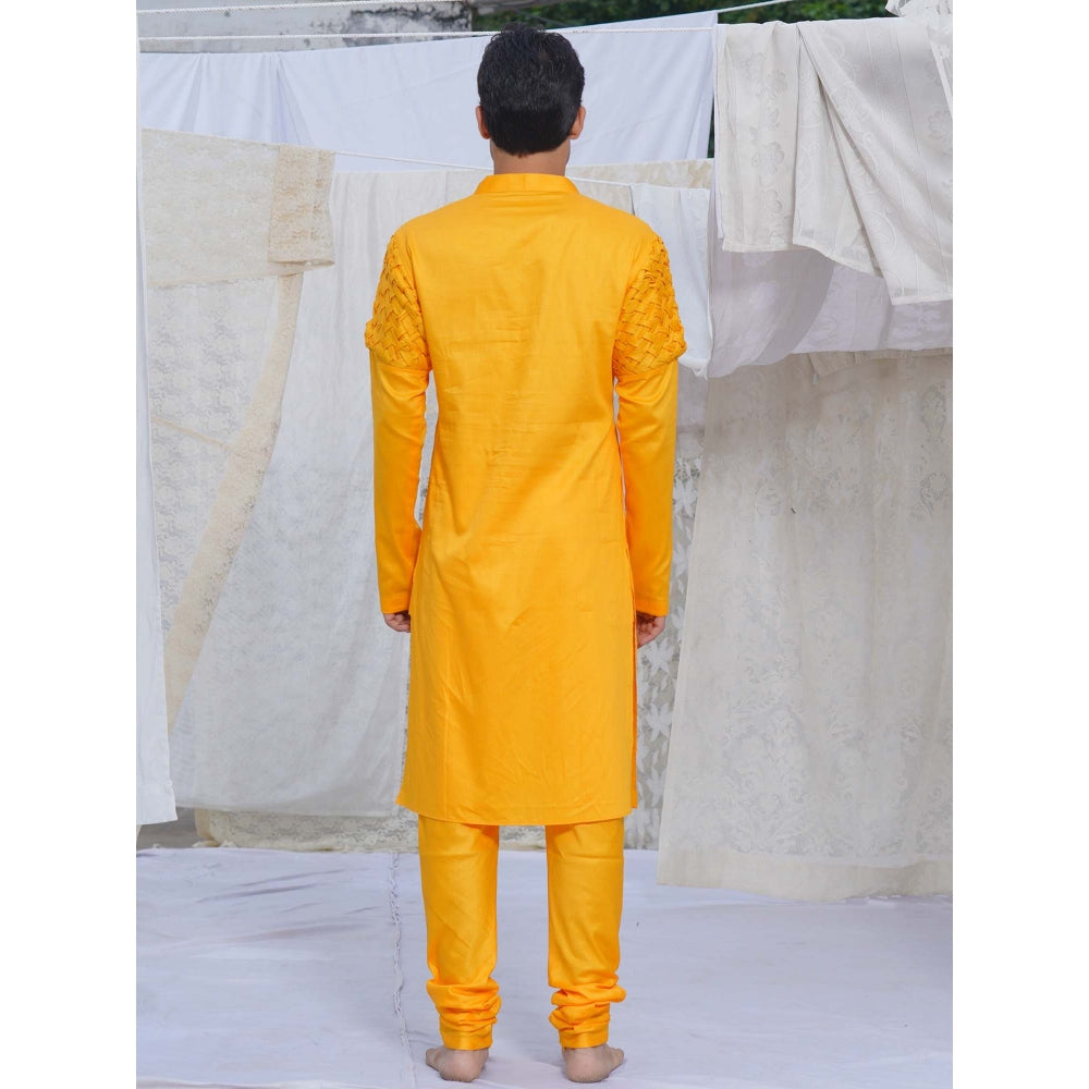 Runit Gupta Yellow Kurta (Set of 2)