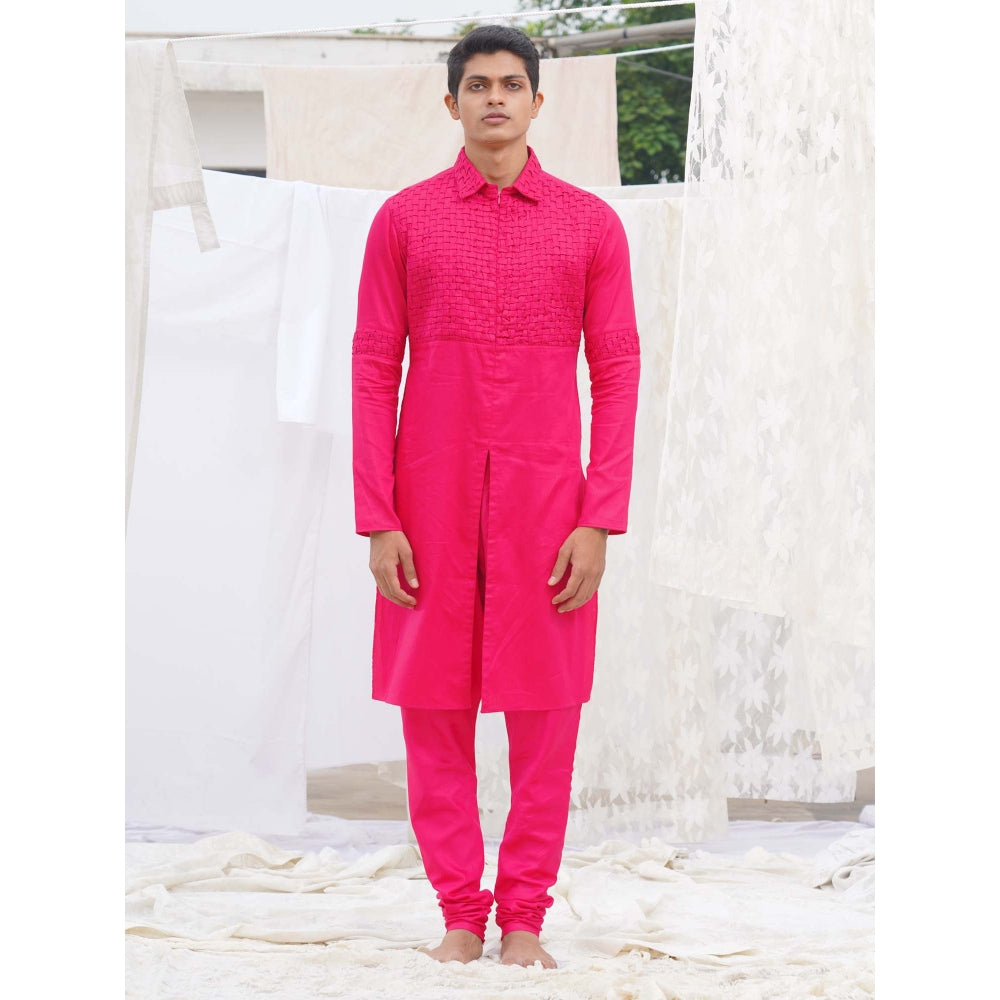 Runit Gupta Bold PinkKurta (Set of 2)