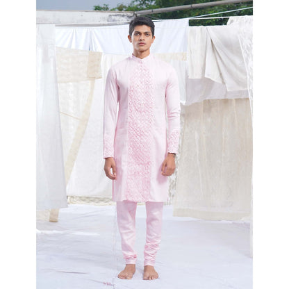 Runit Gupta Blush PinkKurta (Set of 2)