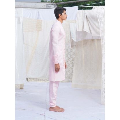 Runit Gupta Blush PinkKurta (Set of 2)