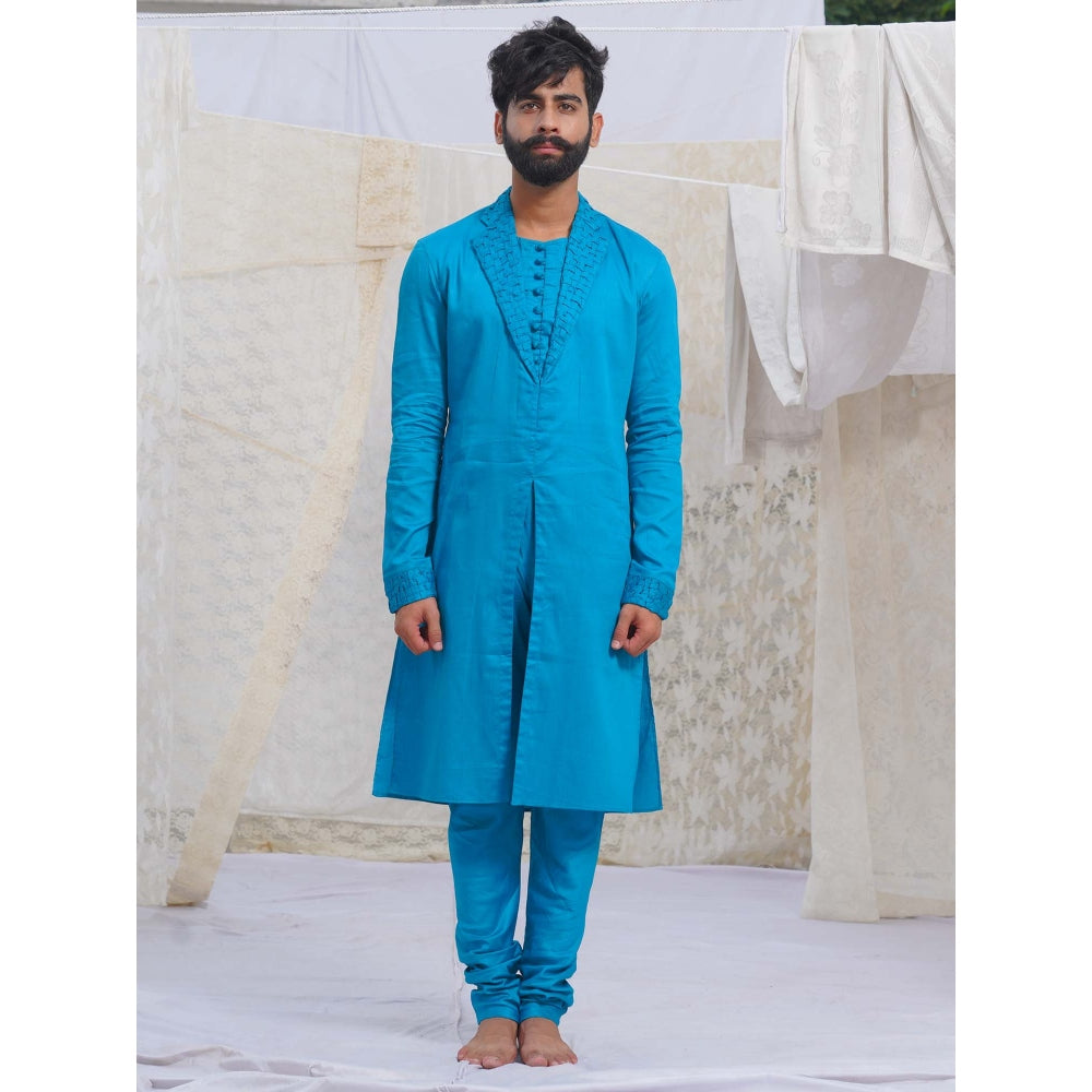 Runit Gupta Blue Kurta(Set of 2)