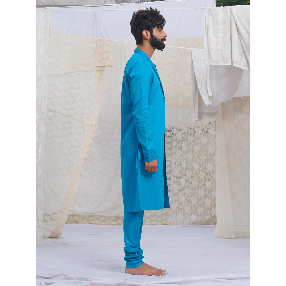 Runit Gupta Blue Kurta(Set of 2)