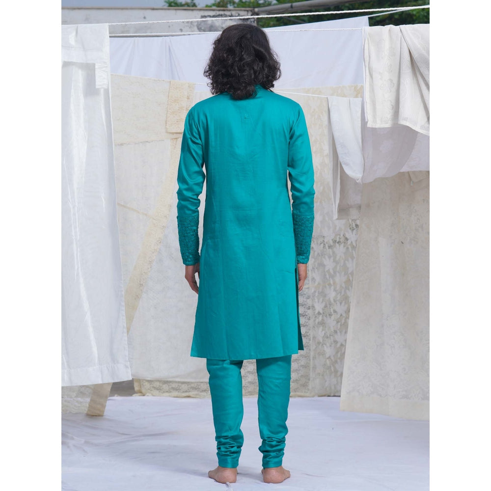 Runit Gupta TurqoiseKurta (Set of 2)