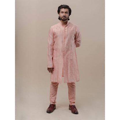 Runit Gupta Bloosom Pink Embroidered Kurta (Set of 2)