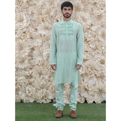 Runit Gupta Mint Embroidered Kurta (Set of 2)