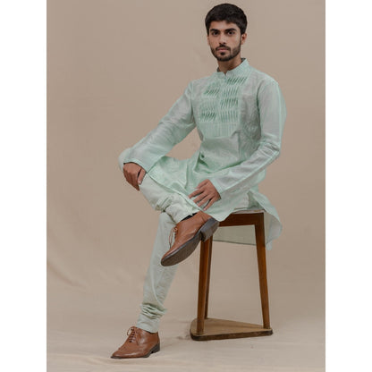 Runit Gupta Mint Embroidered Kurta (Set of 2)