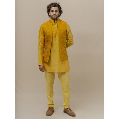 Runit Gupta Marrie Gold Handquilted Silk Half Jacket