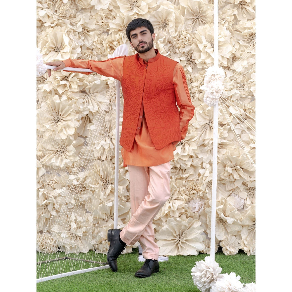 Runit Gupta Carrot Bundi-Kurta (Set of 3)