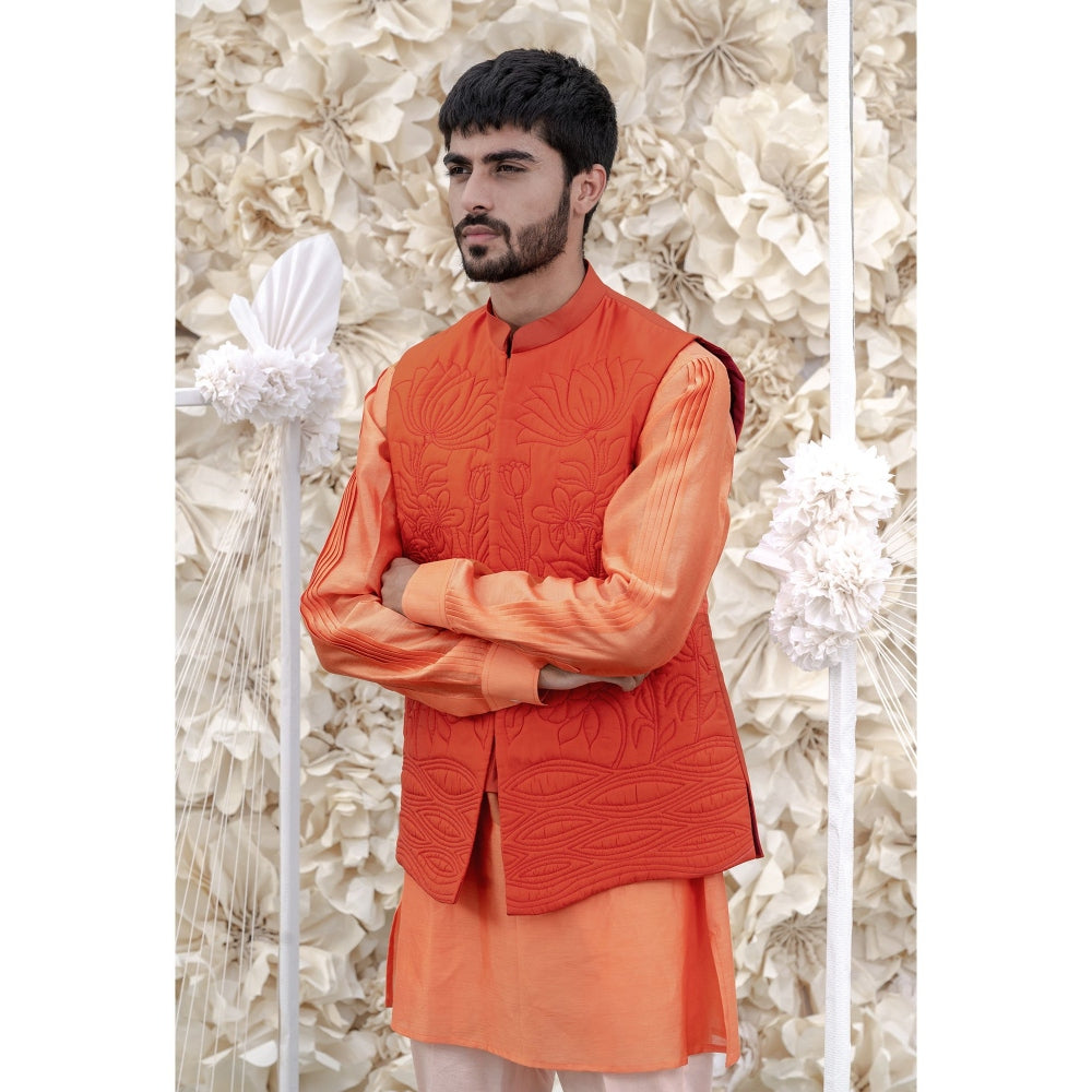 Runit Gupta Carrot Bundi-Kurta (Set of 3)