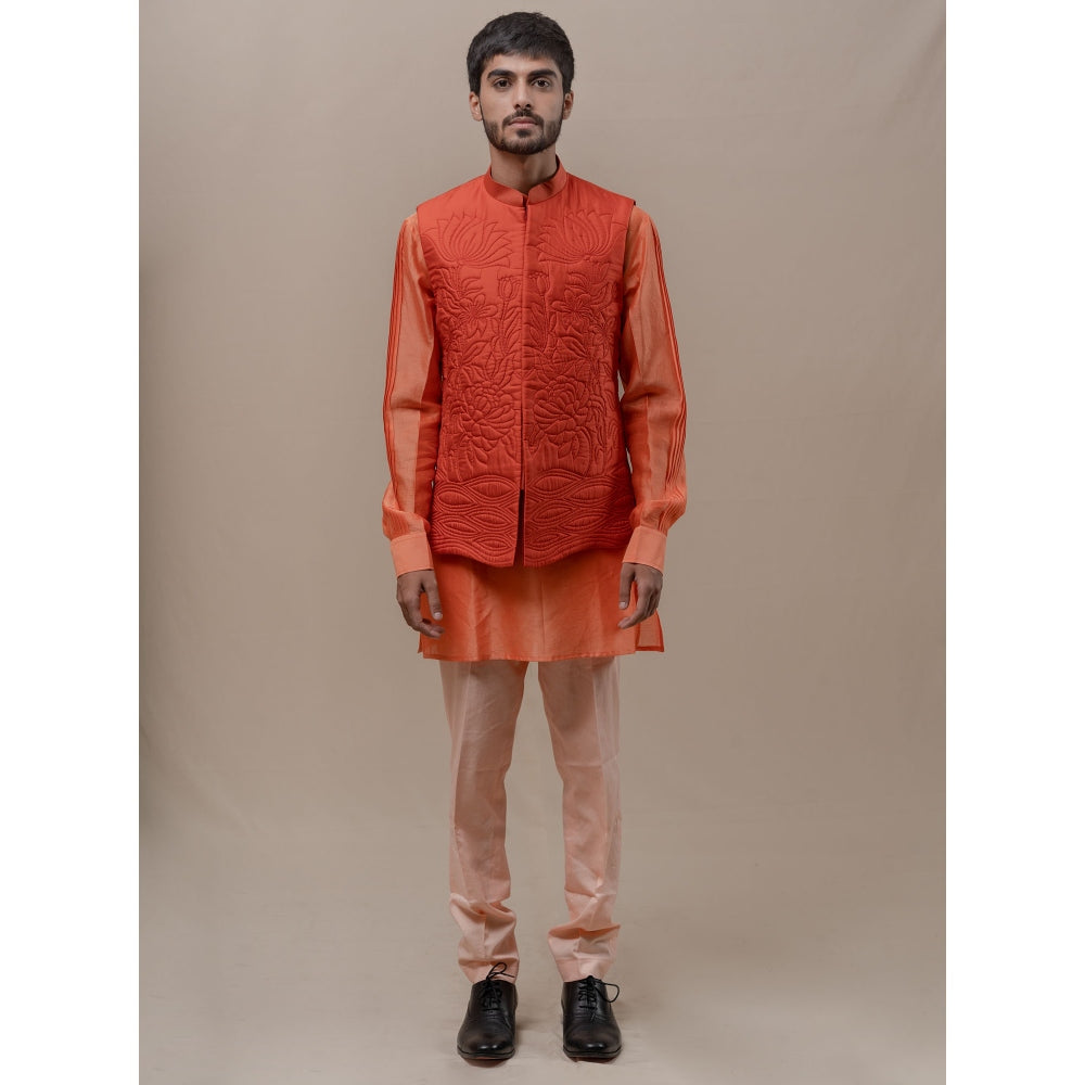 Runit Gupta Carrot Bundi-Kurta (Set of 3)