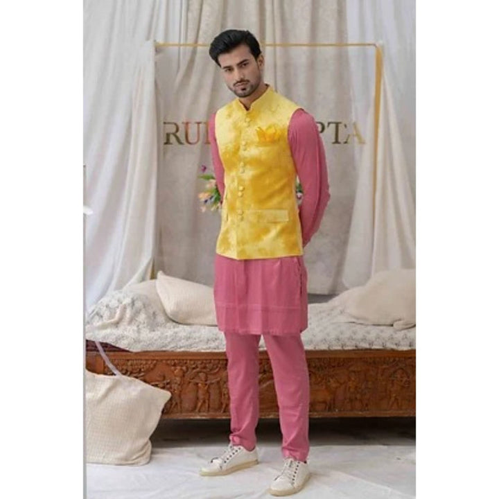 Runit Gupta Tie And Dye Yellow Bundi