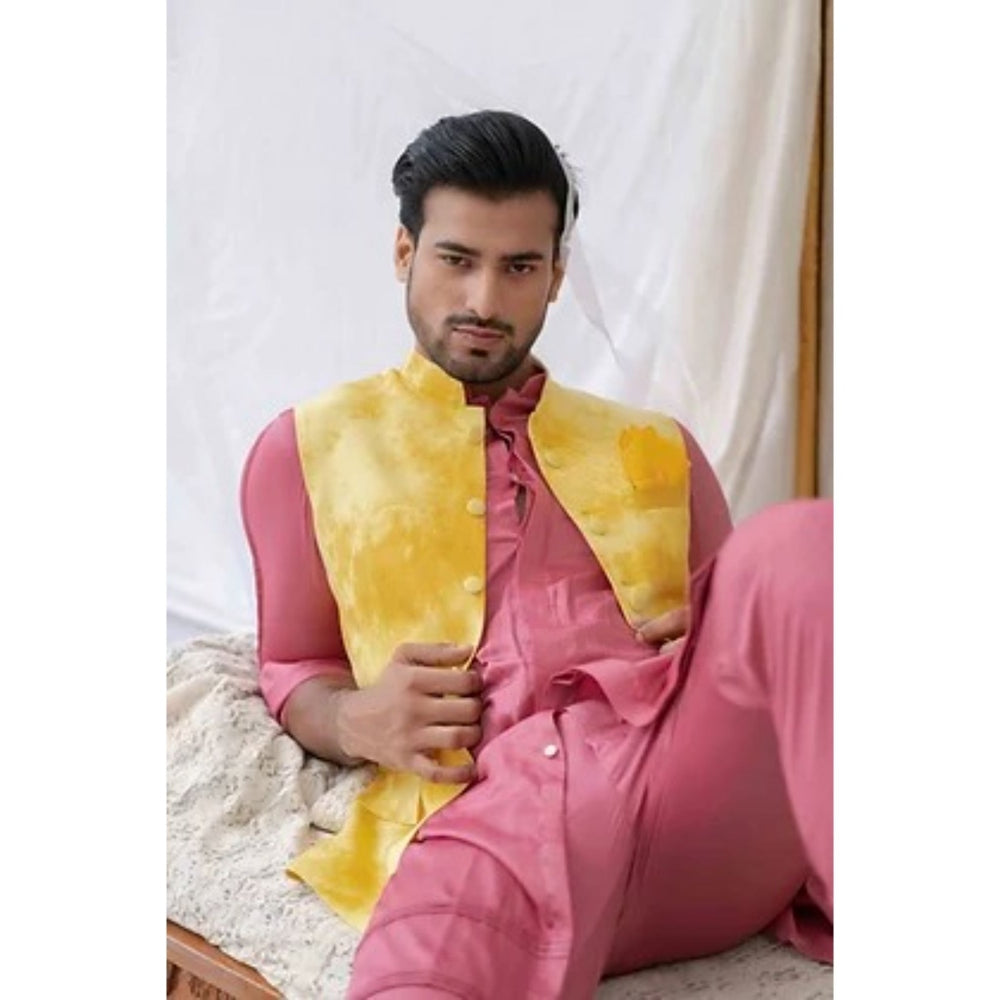 Runit Gupta Tie And Dye Yellow Bundi