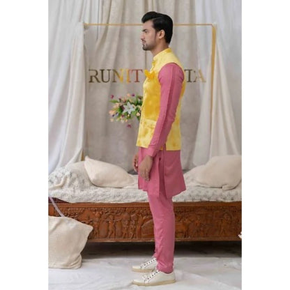 Runit Gupta Tie And Dye Yellow Bundi