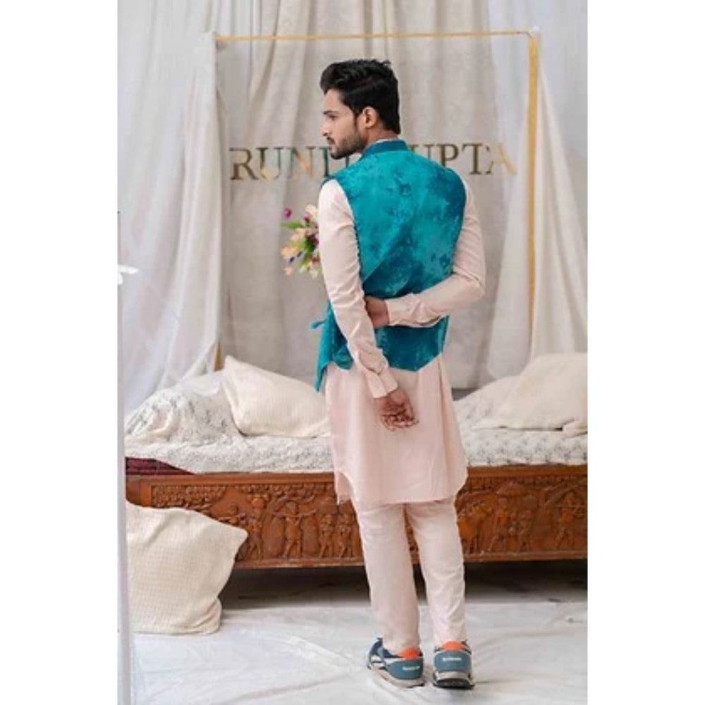 Runit Gupta Blushed Pink Solid Kurta with Pyjama (Set of 2)