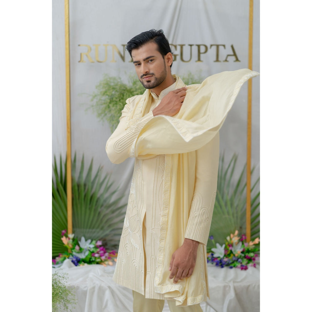Runit Gupta Kian Cream Embroidered Stole