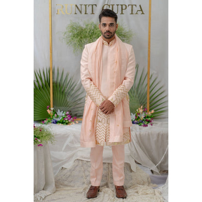 Runit Gupta Zain Pink Embroidered Stole