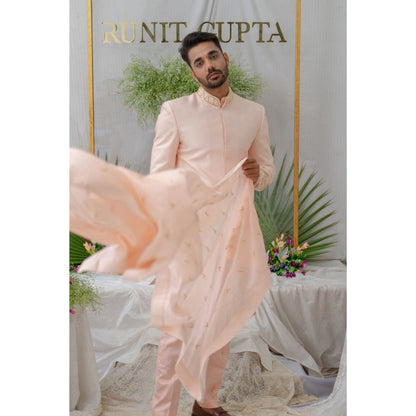 Runit Gupta Zain Pink Embroidered Stole