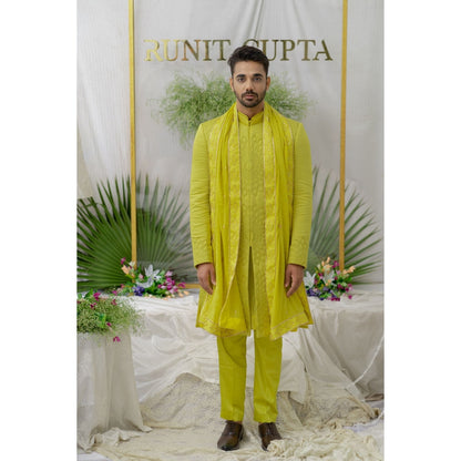 Runit Gupta Yuvaan Fresh Green Embroidered Stole