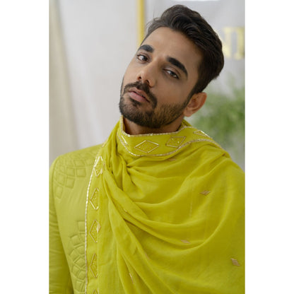 Runit Gupta Yuvaan Fresh Green Embroidered Stole