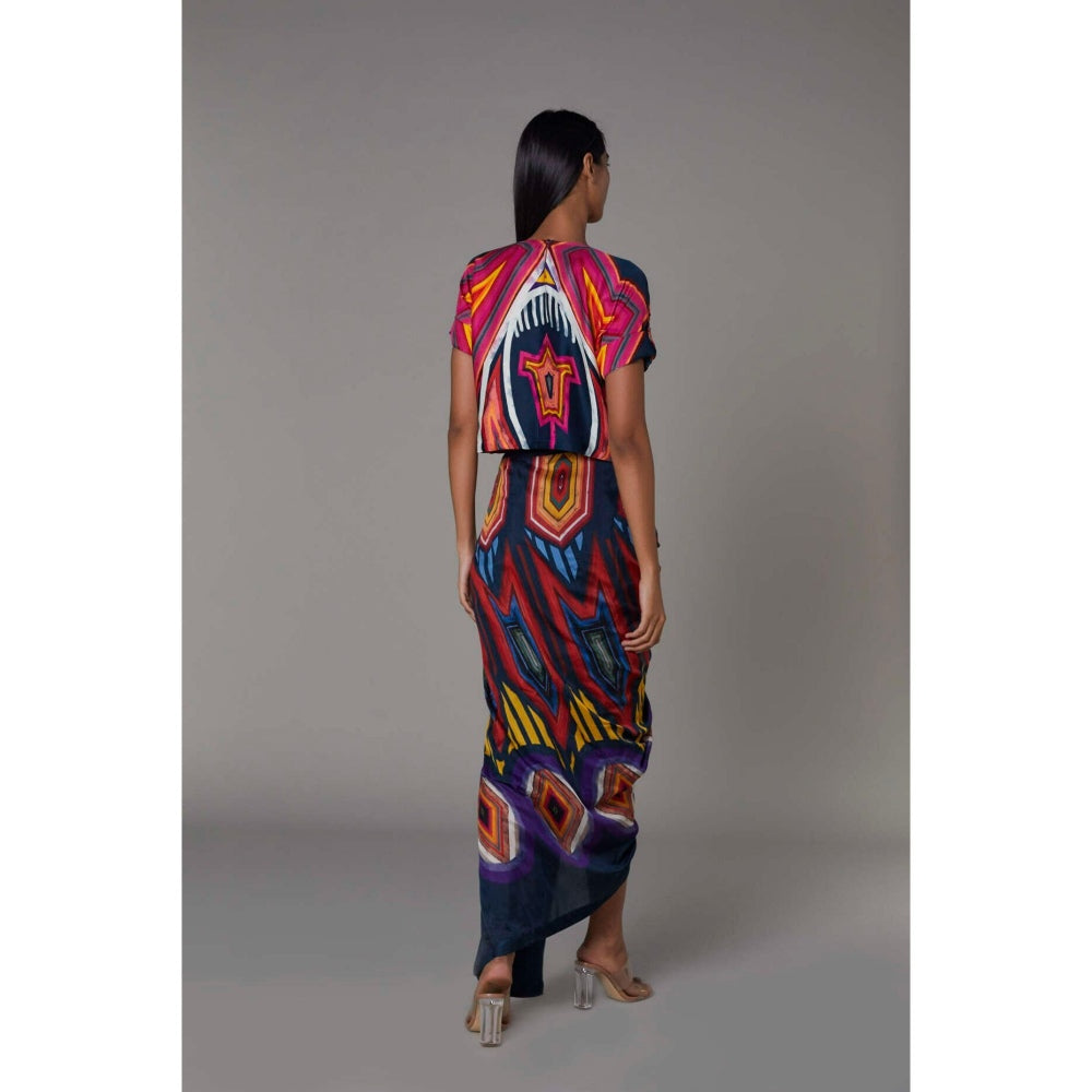 Saaksha and Kinni Abstract Print Deraped Skirt