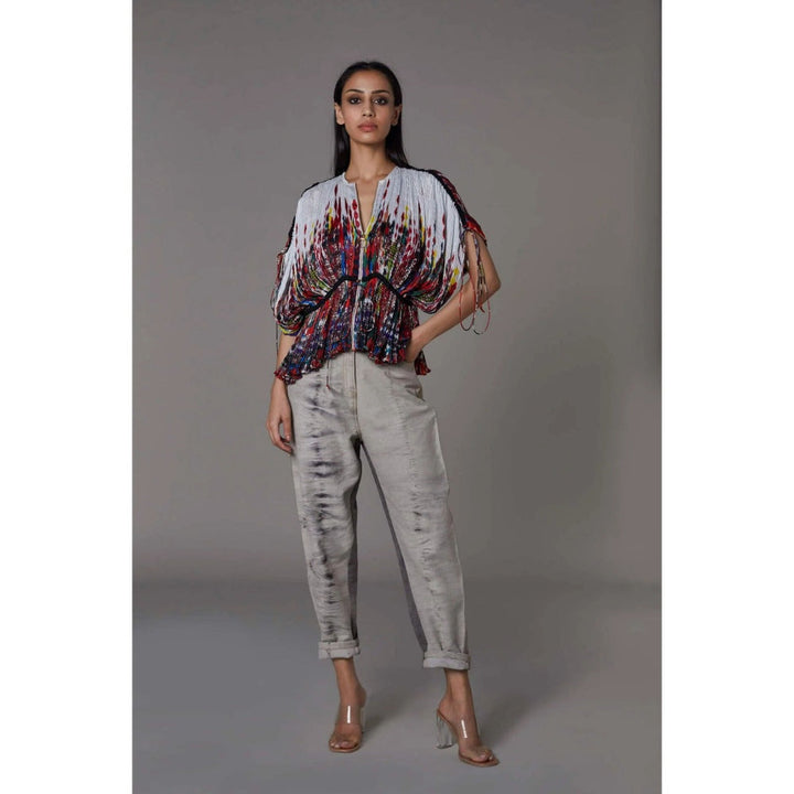 Saaksha and Kinni Multi Grey Kaftan Top & Jeans