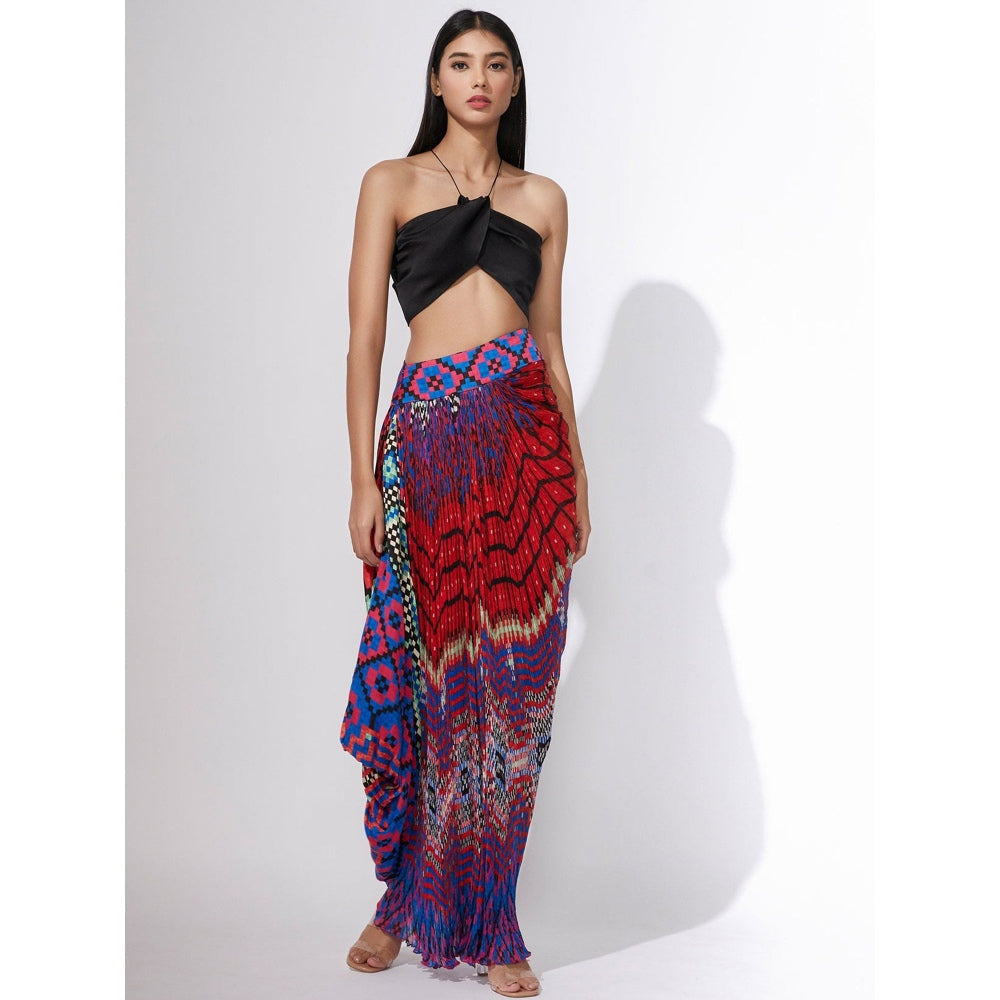 Saaksha and Kinni Ruched Halter Style Bralette with Skirt