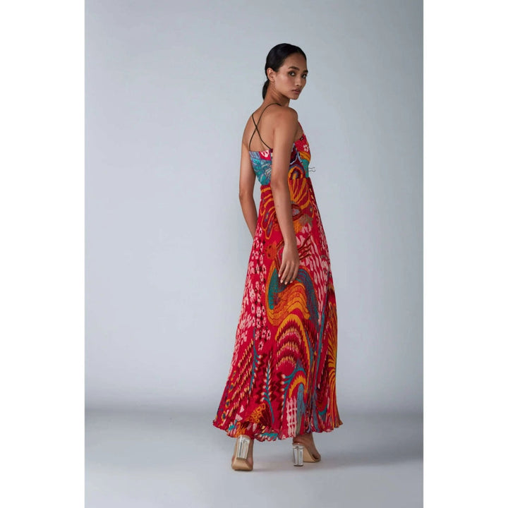 Saaksha and Kinni Abstract Bird Print Dress with Straps