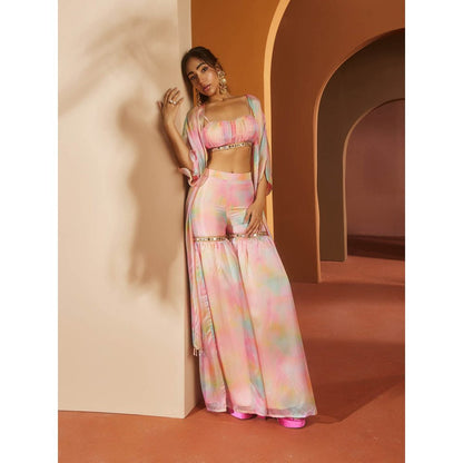 Saanjh by Lea Anvi Pink Watercolour Print Fusion (Set of 3)