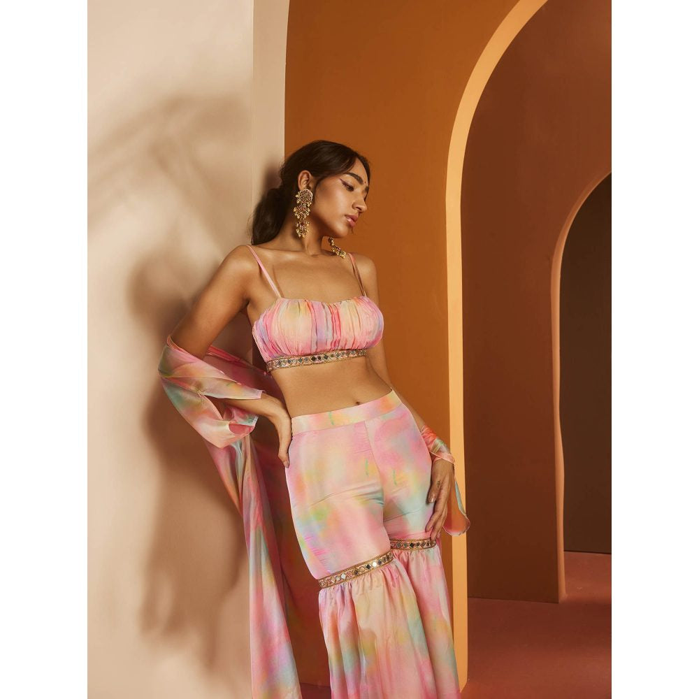 Saanjh by Lea Anvi Pink Watercolour Print Fusion (Set of 3)