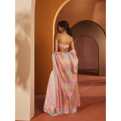 Saanjh by Lea Anvi Pink Watercolour Print Fusion (Set of 3)