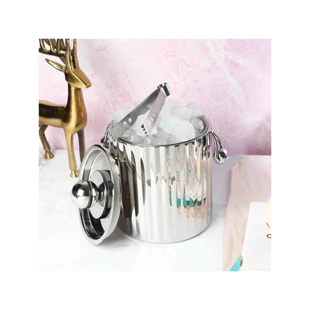 SAGE KONCPT Fluted Ice Bucket Silver